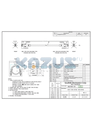 1821001-03 datasheet - IEEE 1394 6P/M - IEEE 6P/M