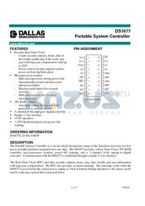 DS1677 datasheet - Portable System Controller