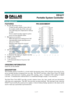 DS1677E datasheet - Portable System Controller
