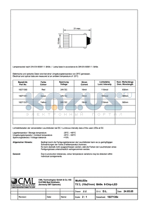 18271351 datasheet - MultiLEDs T31/4 (10x21mm) BA9s 8-Chip-LED