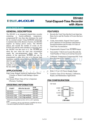 DS1682_13 datasheet - Total-Elapsed-Time Recorder with Alarm