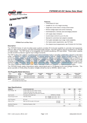FXP6000 datasheet - Distributed Power Front-End