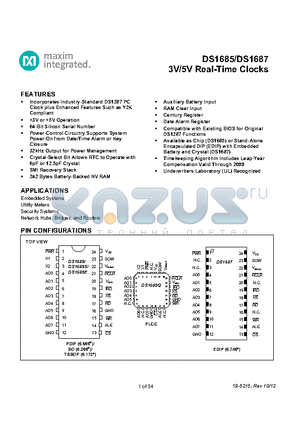 DS1685-3_12 datasheet - 3V/5V Real-Time Clocks