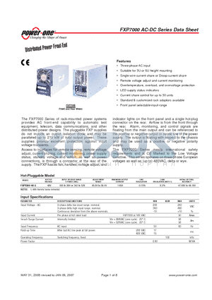 FXP7000 datasheet - Distributed Power Front-End