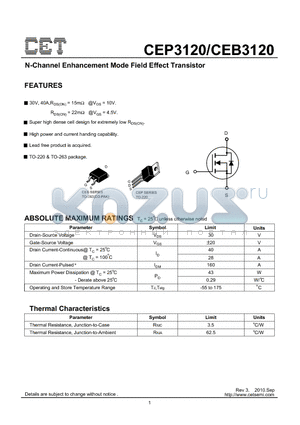 CEP3120_10 datasheet - N-Channel Enhancement Mode Field Effect Transistor