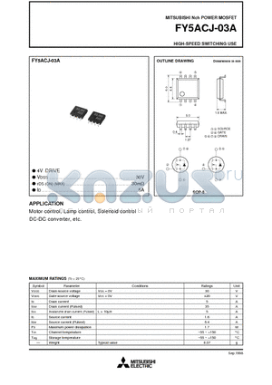 FY5ACJ-03A datasheet - Nch POWER MOSFET HIGH-SPEED SWITCHING USE
