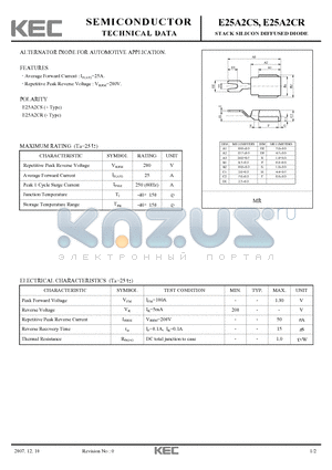 E25A2CR datasheet - ALTERNATOR DIODE FOR AUTOMOTIVE APPLICATION