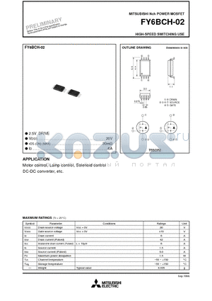 FY6BCH-02 datasheet - Nch POWER MOSFET HIGH-SPEED SWITCHING USE