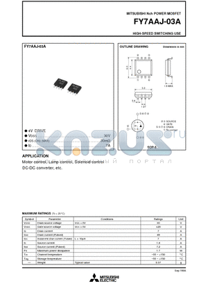 FY7AAJ-03A datasheet - HIGH-SPEED SWITCHING USE