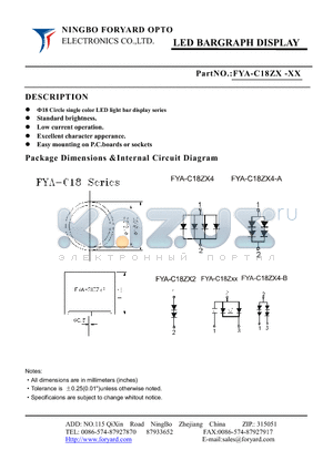 FYA-C18ZX-3 datasheet - LED BARGRAPH DISPLAY