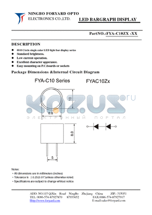 FYA-C10ZX-1 datasheet - LED BARGRAPH DISPLAY