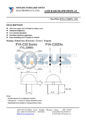 FYA-C20ZX-2 datasheet - LED BARGRAPH DISPLAY