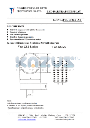 FYA-C52ZX datasheet - LED BARGRAPH DISPLAY