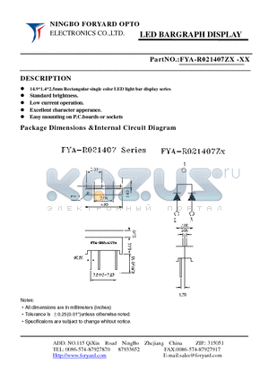 FYA-R021407ZX-3 datasheet - LED BARGRAPH DISPLAY