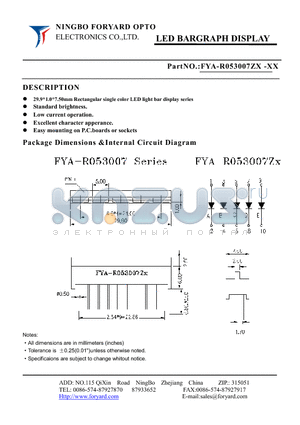 FYA-R053007ZX-0 datasheet - LED BARGRAPH DISPLAY