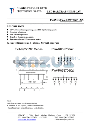 FYA-R055706ZX datasheet - LED BARGRAPH DISPLAY