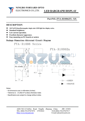 FYA-R1006ZX-1 datasheet - LED BARGRAPH DISPLAY