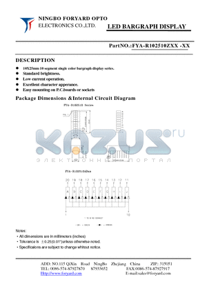 FYA-R102510ZXX-4 datasheet - LED BARGRAPH DISPLAY