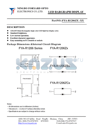FYA-R1206ZX-0 datasheet - LED BARGRAPH DISPLAY