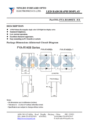 FYA-R1408ZX datasheet - LED BARGRAPH DISPLAY