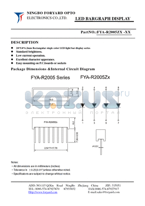 FYA-R2005ZX datasheet - LED BARGRAPH DISPLAY