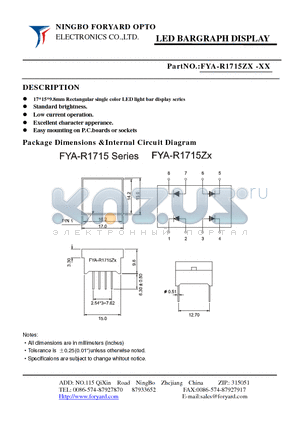 FYA-R1715ZX-0 datasheet - LED BARGRAPH DISPLAY