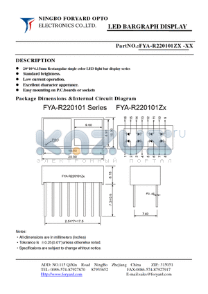 FYA-R220101ZX-2 datasheet - LED BARGRAPH DISPLAY