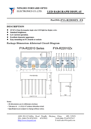 FYA-R22010ZX-0 datasheet - LED BARGRAPH DISPLAY