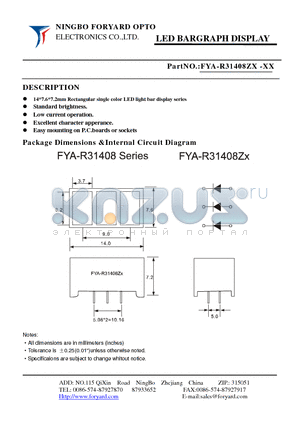 FYA-R31408ZX datasheet - LED BARGRAPH DISPLAY