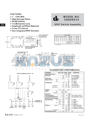CSA09034 datasheet - SP4T Switch Assembly