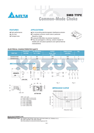 CER08C01SM datasheet - SMD TYPE Common-Mode Choke