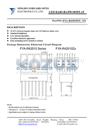 FYA-R42010ZX-2 datasheet - LED BARGRAPH DISPLAY