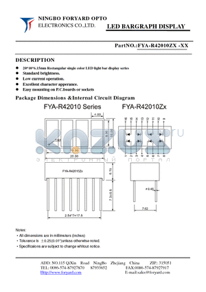 FYA-R42010ZX datasheet - LED BARGRAPH DISPLAY