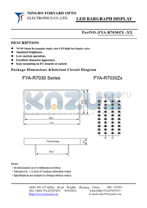 FYA-R7030ZX-0 datasheet - LED BARGRAPH DISPLAY