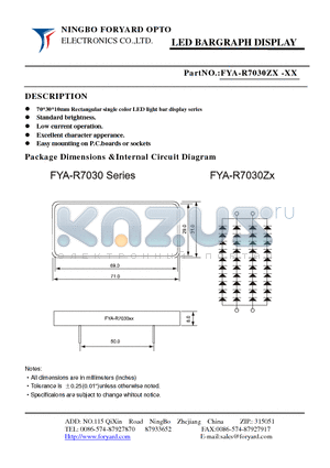 FYA-R7030ZX-2 datasheet - LED BARGRAPH DISPLAY