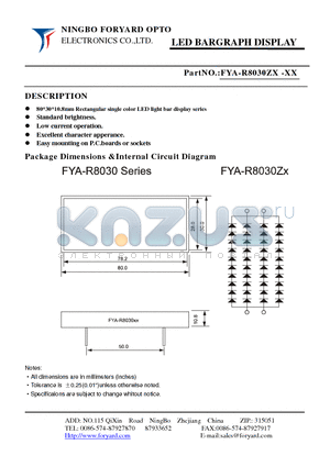 FYA-R8030ZX-0 datasheet - LED BARGRAPH DISPLAY