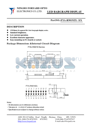 FYA-R9019ZX datasheet - LED BARGRAPH DISPLAY