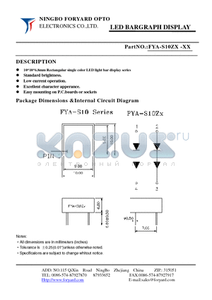 FYA-S10ZX-1 datasheet - LED BARGRAPH DISPLAY