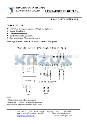 FYA-S15ZX-3 datasheet - LED BARGRAPH DISPLAY