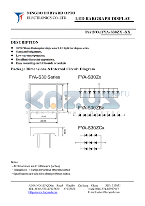 FYA-S30ZX-2 datasheet - LED BARGRAPH DISPLAY