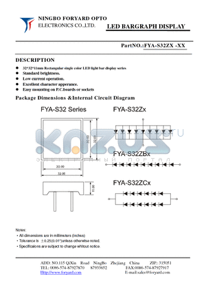 FYA-S32ZX-0 datasheet - LED BARGRAPH DISPLAY