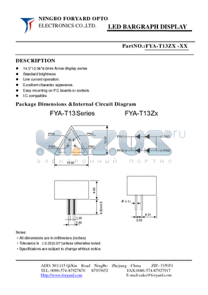 FYA-T13ZX-4 datasheet - LED BARGRAPH DISPLAY