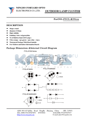 FYCL-R19A1 datasheet - OUTDOOR LAMP CLUSTER
