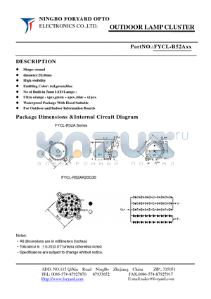 FYCL-R52A0 datasheet - OUTDOOR LAMP CLUSTER