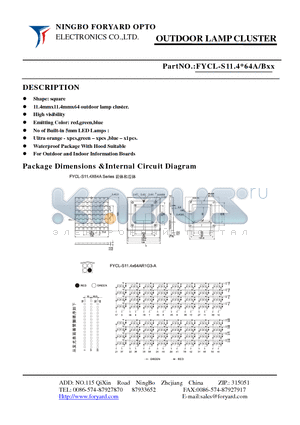 FYCL-S11.4X64A datasheet - OUTDOOR LAMP CLUSTER