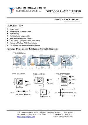 FYCL-S15A0 datasheet - OUTDOOR LAMP CLUSTER