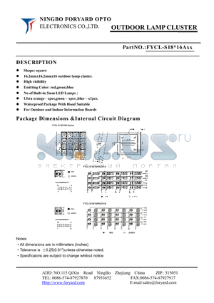 FYCL-S18X16A3 datasheet - OUTDOOR LAMP CLUSTER