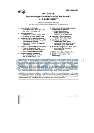 E28F004SC-120 datasheet - BYTE-WIDE SmartVoltage FlashFile MEMORY FAMILY 4, 8, AND 16 MBIT