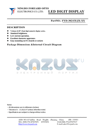 FYD-3021JX-1 datasheet - LED DIGIT DISPLAY