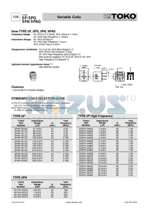 332PN-3506Z datasheet - Variable Coils